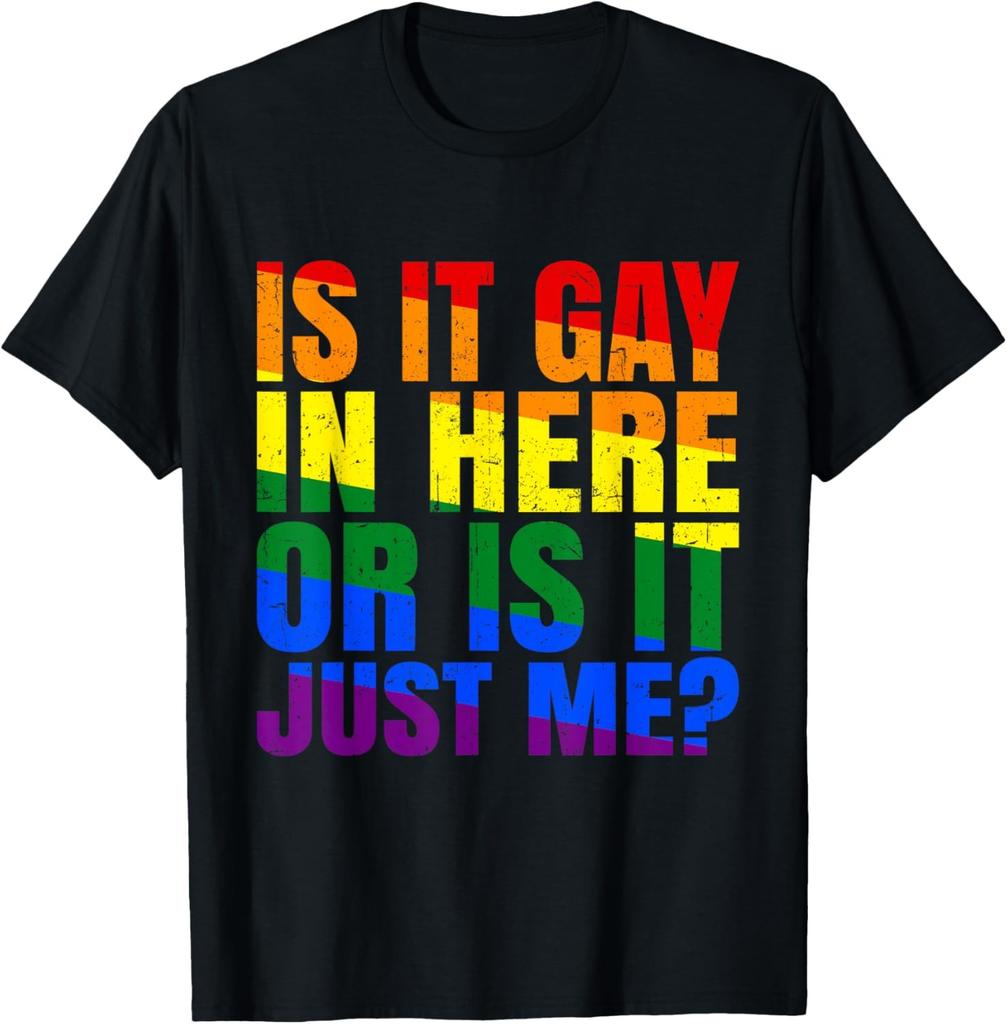 Is It Gay in Here Rainbow Pride Month Saying LGBT Gift T-Shirt
