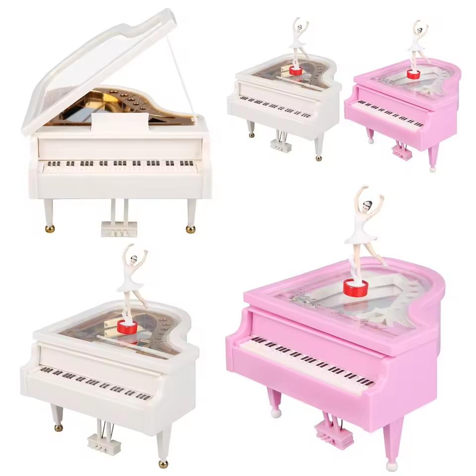 New Romantic Classic Piano Musical Box Dancing Ballerina Clockwork Music Box Exquisite Creative for Women Birthday Wedding Gift