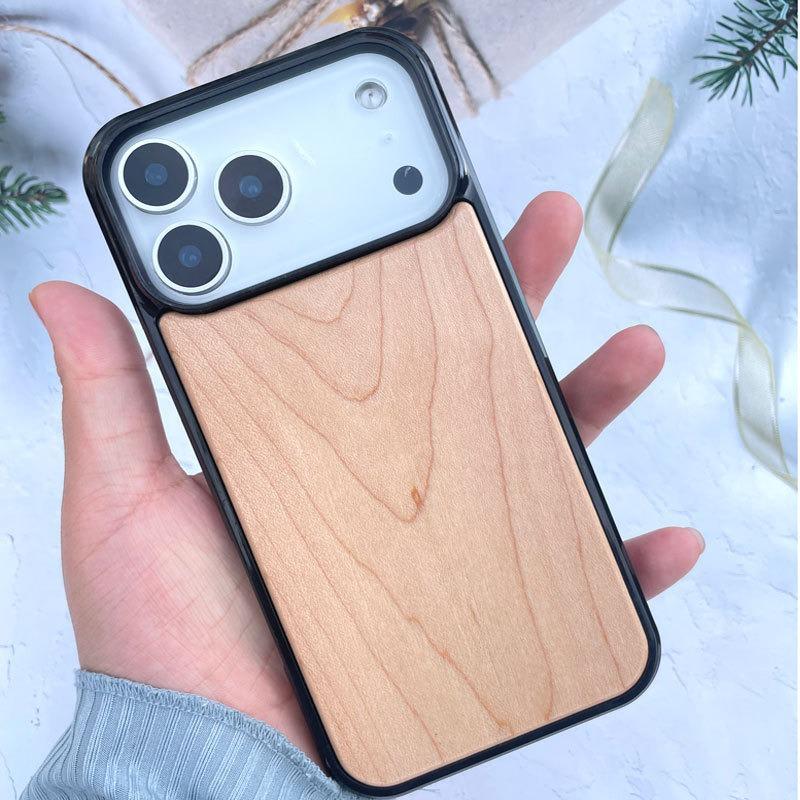 High-end Wooden Phone Case for IPhone 17 Pro Max 17 Air 16 Pro 15 14 13 12 11 Walnut Soft Edge All-inclusive Protective Cover