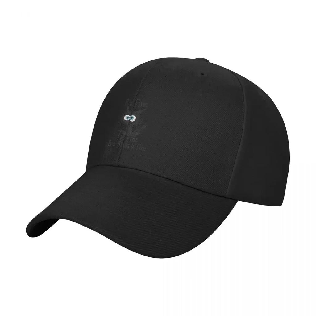 New Its Fine Im Fine Everything Is Fine Funny Black Cat Baseball Cap Hat Beach Golf Hat Unisex hard hat Women Hats Unisex's