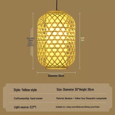 Ręcznie pleciony bambusowy klosz do lampionu