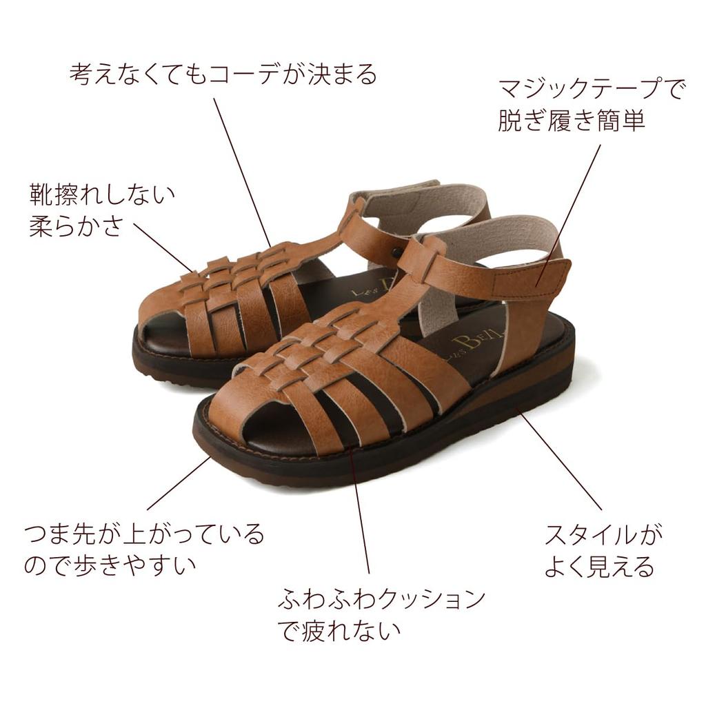 Shoe Kobo Belle Sandals for easy to walk thick Gurkha made in PAINP [Yasashii & Sofa] women, in, sole, lightweight, fatigue-free, platform, sandals,
