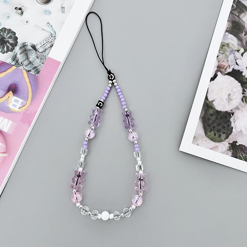 

Ручной работы Винтажный ремешок для мобильного телефона Милый телефонный брелок для ключей Грибной медведь Бусина Подвеска для девушки Женщина GIF as the picture