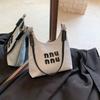 Fashion Denim Women's Shoulder Bags, Korean Version Letter Decoration Handbag, Versatile and Casual, Suitable for Commuting
