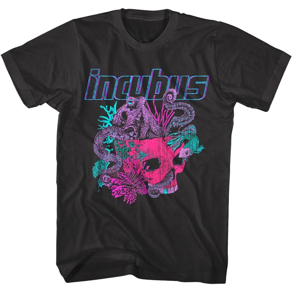 Incubus Octopus Skull Logo Men's T Shirt Alt Rock Band Concert Tour Coral Fish