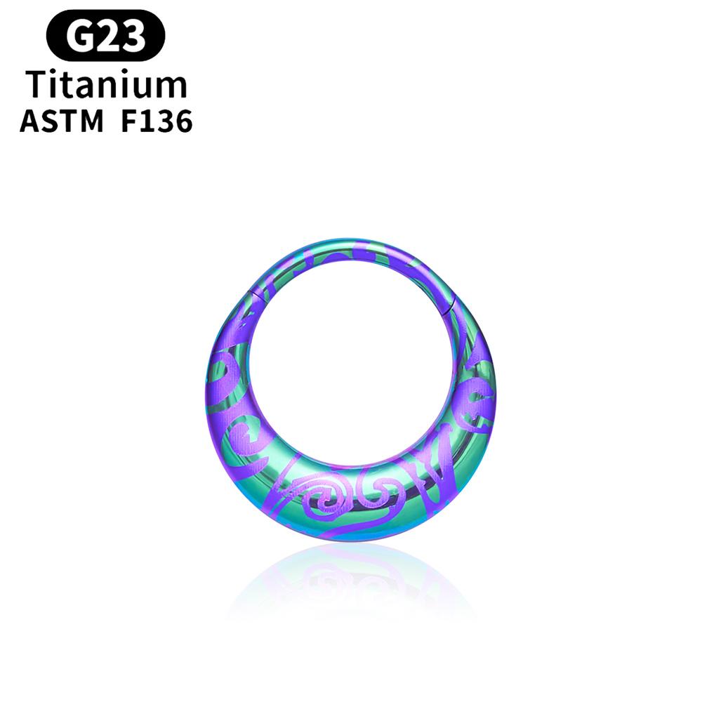 ASTM F136 Titanium Anodizing 16G Septum Hoop Ring Hinged Segment Nose Clicker Tragus Helix Daith Earring Piercing Zircon