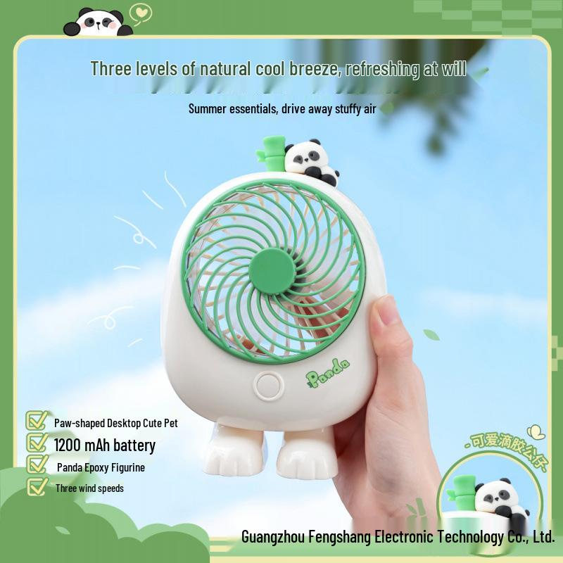 Panda USB Desktop Fan: Quiet, Gentle Breeze for Dorms & Offices