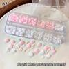 6/12 Grids 3D Camellia Rose Flower Nail Art Charms Mixed Floral Butterfly Pearl Nails Decor For Diy Crafts Manicure Accessory
