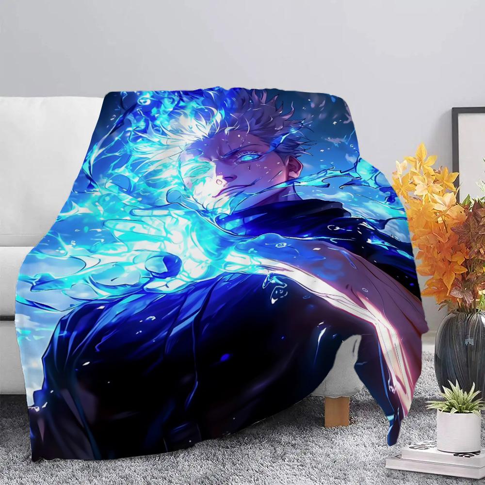 Anime Jujutsu Kaisen  Printed Picnic Blankets Warm Blanket Gojo Satoru Soft and Comfortable Blanket Home Travel Birthday Gift