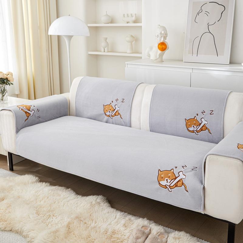 

Sofa Cushion Autumn And Winter Non-Slip Seat Cushion Cartoon Thickened New Leather Sofa Cover Plush Cover Winter 70*70cm