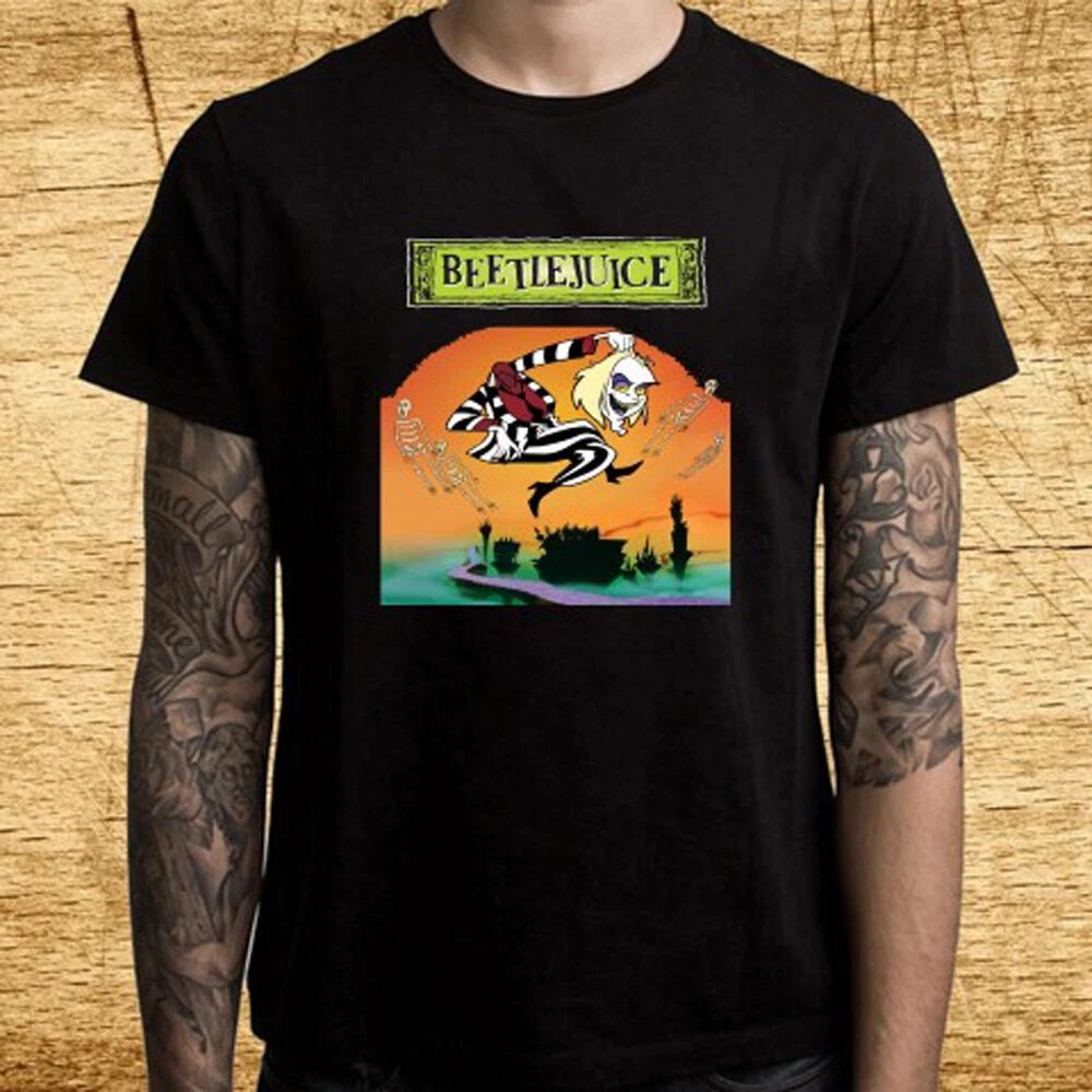 Beetlejuice Cartoon Horror Movie Men s Black T-Shirt Tee Top Unisex L