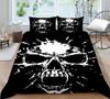 Bed Cover Home Bedclothes Bedding Set 2/3pcs 3D Skull Printing Microfiber Washable Bed Quilt Cover Set