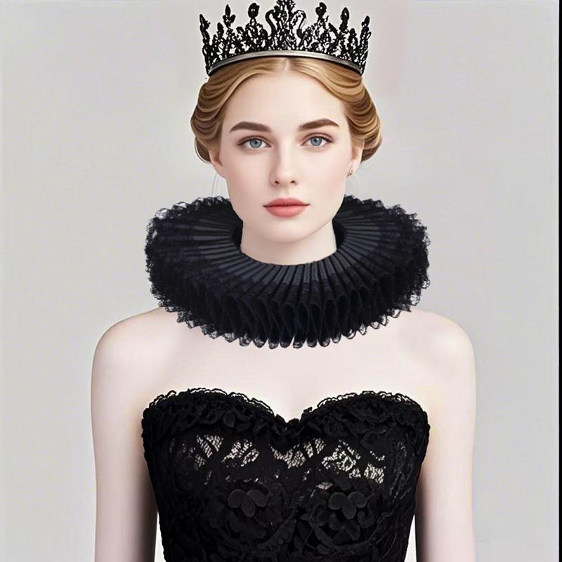 Perfect Match Neck Ruff Detachable Exaggerated Fake Collar Opera Performance Costume Renaissance Ruffle Lace Queen Neck Collars