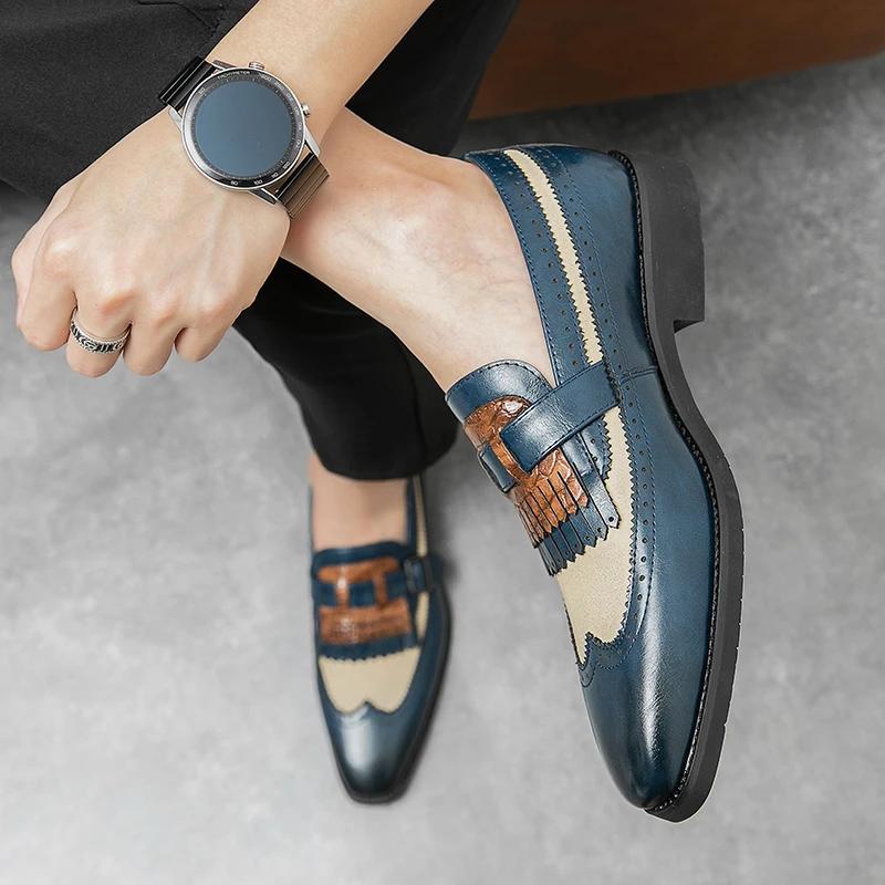 Mens Shoes Leather Male Men's Men Dress Shoes for Men Luxury Designer Loafers Platform Men Leather Man Shoes