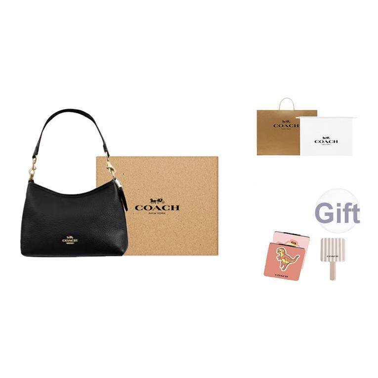 Coach Laurel 19 Letter Logo Gold Hardware Leather Crossbody Shoulder Bag Small Women Bags Black CBH16-IMBLK