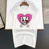 Luxury Brand Heart Skeleton Pattern Print T Shirt For Man Summer Vintage Unisex Oversized T-shirt Y2k Tops Short Sleeve Men's