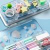Large Capacity Transparent Pencil Case Plastic Sketch Pen Bag Stationery Storage Box  School