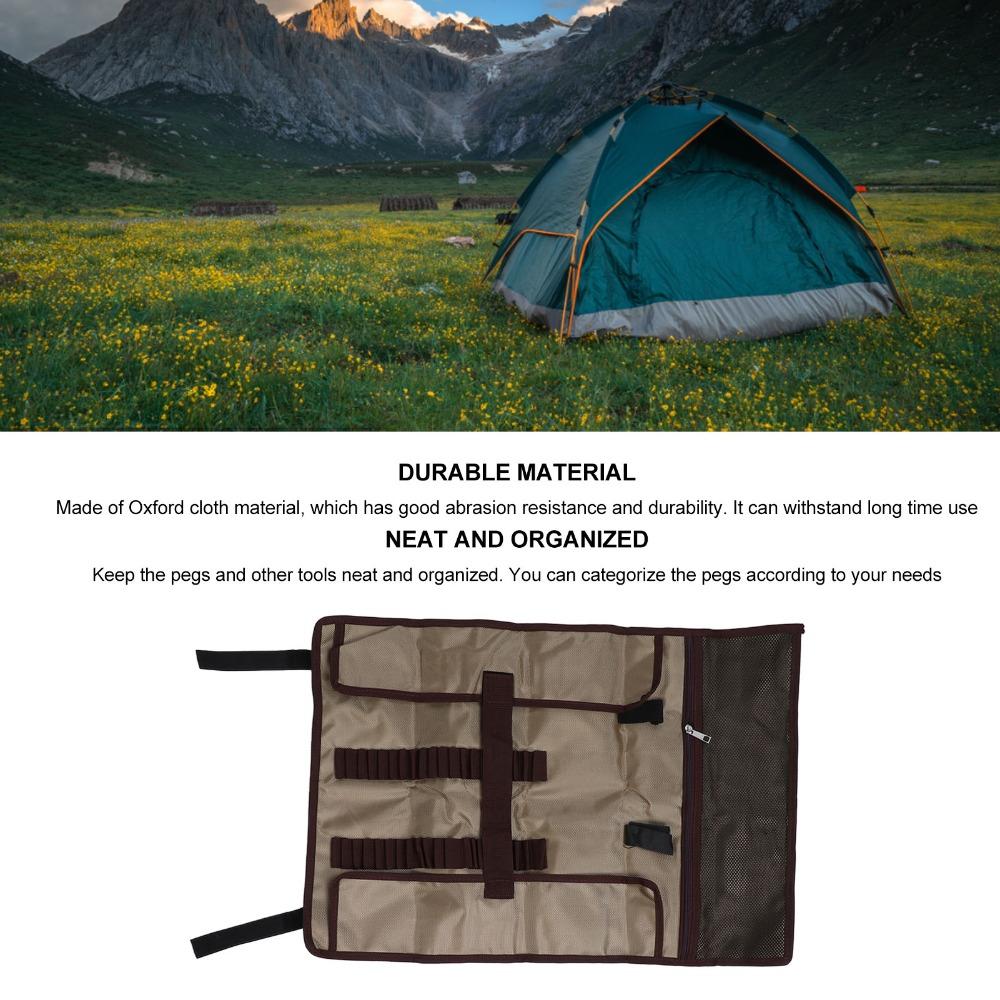 Large Capacity Tent Stakes Storage Bag Wide Handle Tent Nail Storage Bag Beach Travel