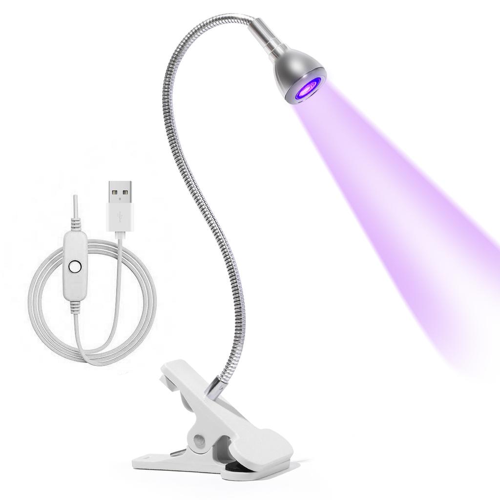 Quick-Drying Nail Lamp Usb Clip Desk Lamp 360 Degree free Rotation Light Nail Polish Uv Curing Violet Light Quick drying
