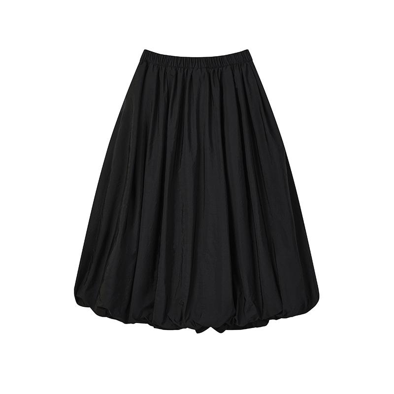 Fila Original Simple Fashion Classic Retro Comfortable Loose Tulip Skirt Casual Long Skirt Women Skirts Black F11W629301FBK