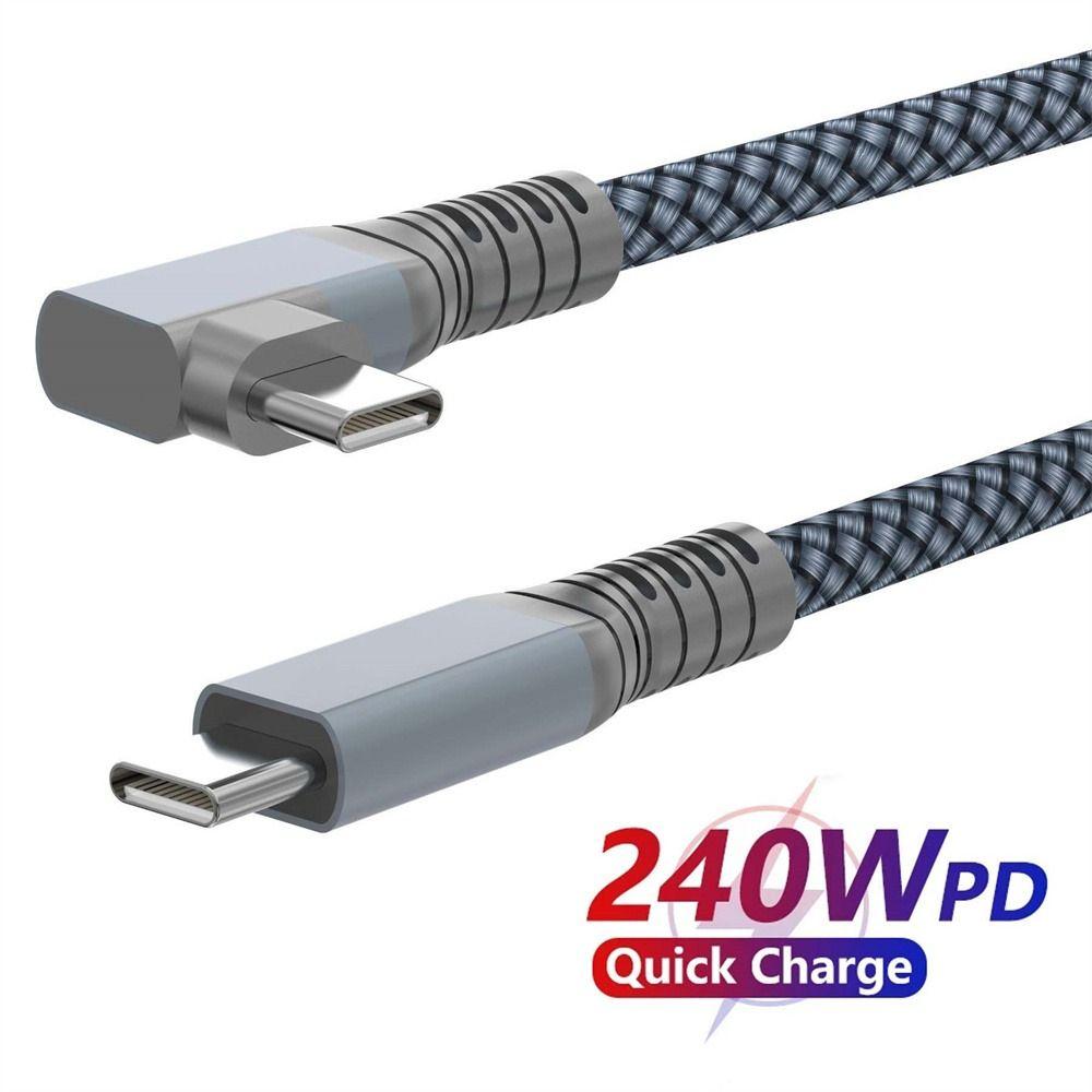 

Charging Cord 240W 5A Charging Line Fast Charge Cord Type C to Type C Cord USB-C Cable Video Cable 1m-elbow