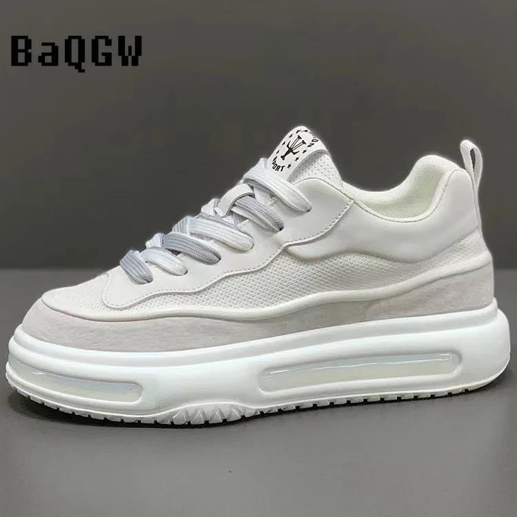 Fashion Fashion Designer Color Block Party Shoes Breathable Lace-up Men Casual Chunky Sneakers Thick Bottom Vulacnized Driving Walking
