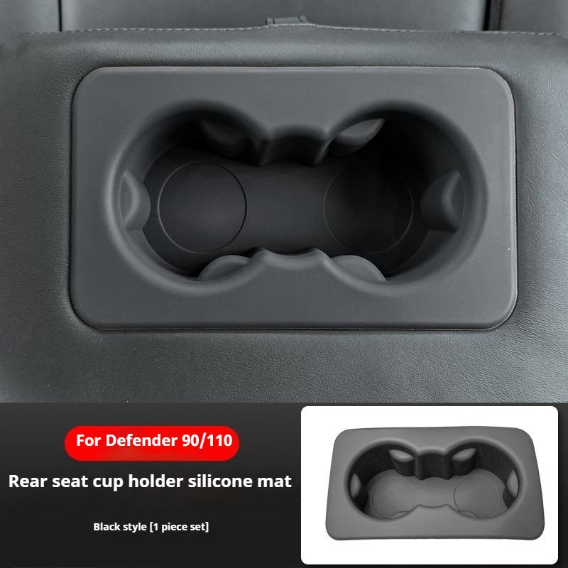 For Land Rover Defender 90 110 2025 Car Central Console Silicone Wireless Charging Pad Water Cup Holder Rear Armrest Cup Coaster