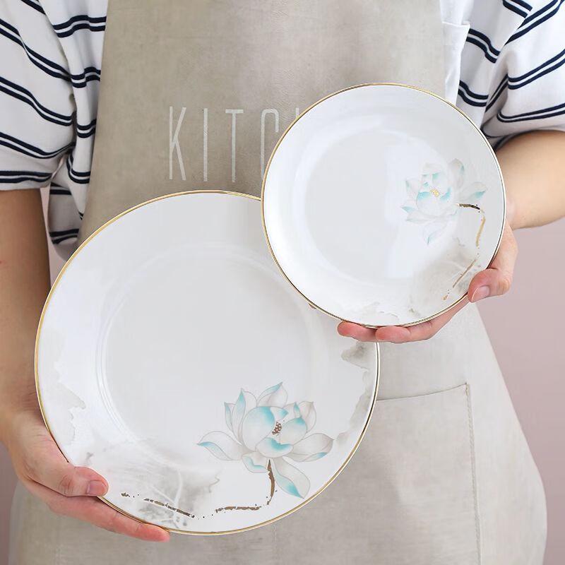 New Chinese Style Gold Rim Bone China Dinnerware Set