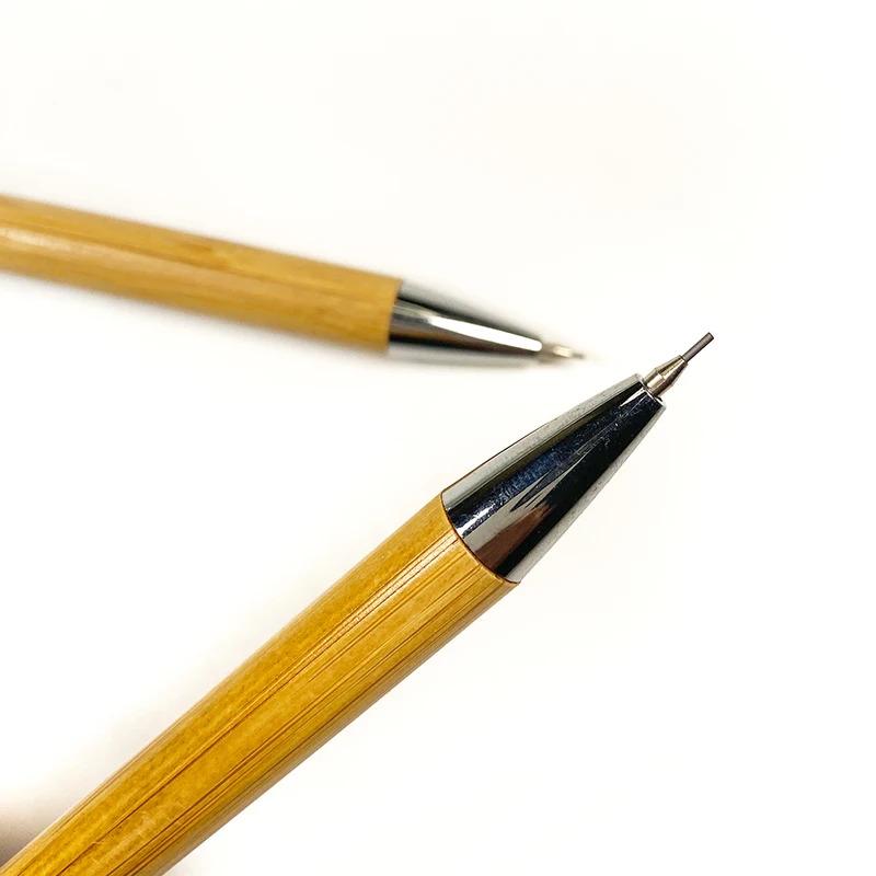 10/20Pcs Set Bamboo Wood Black Lead 0.7mm Automatic Student Mechanical Pencil Office School Writing Stationery