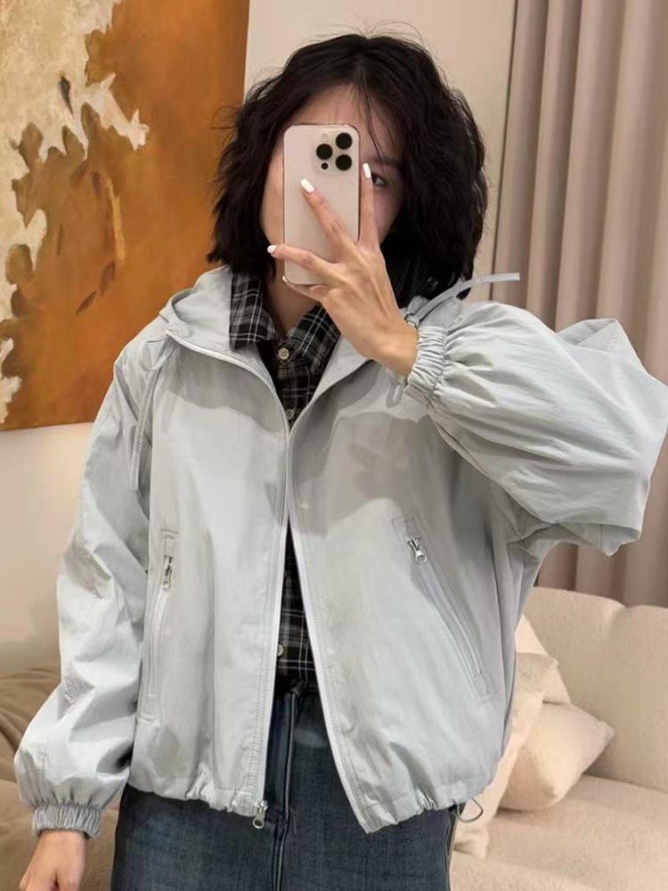 2025 Women's Spring Casual Hooded Windbreaker: Trendy Loose Short Jacket