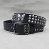 Rivet Belt Men's Punk Style European and American Personality Butterfly Women's Belt Hip-hop Style Neutral Cowhide Belt
