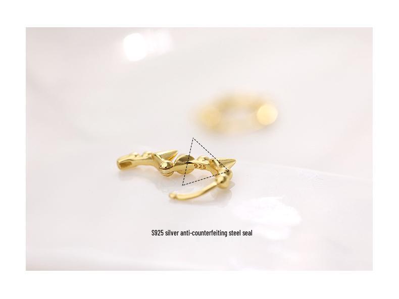 Banyan Tree S925 Silver Punk Hip-Hop Zircon Pointed Hoop Earrings for Women