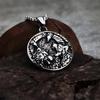 European and American Style Viking Animal Wolf Crow Personalized Fashion Pendant Necklace Stainless Steel Men's Jewelry