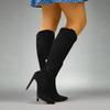 2026 Stiletto Heels Suede Mid-calf Boots Side Zip Pointed Toe Boots Winter High Heels Women Shoes