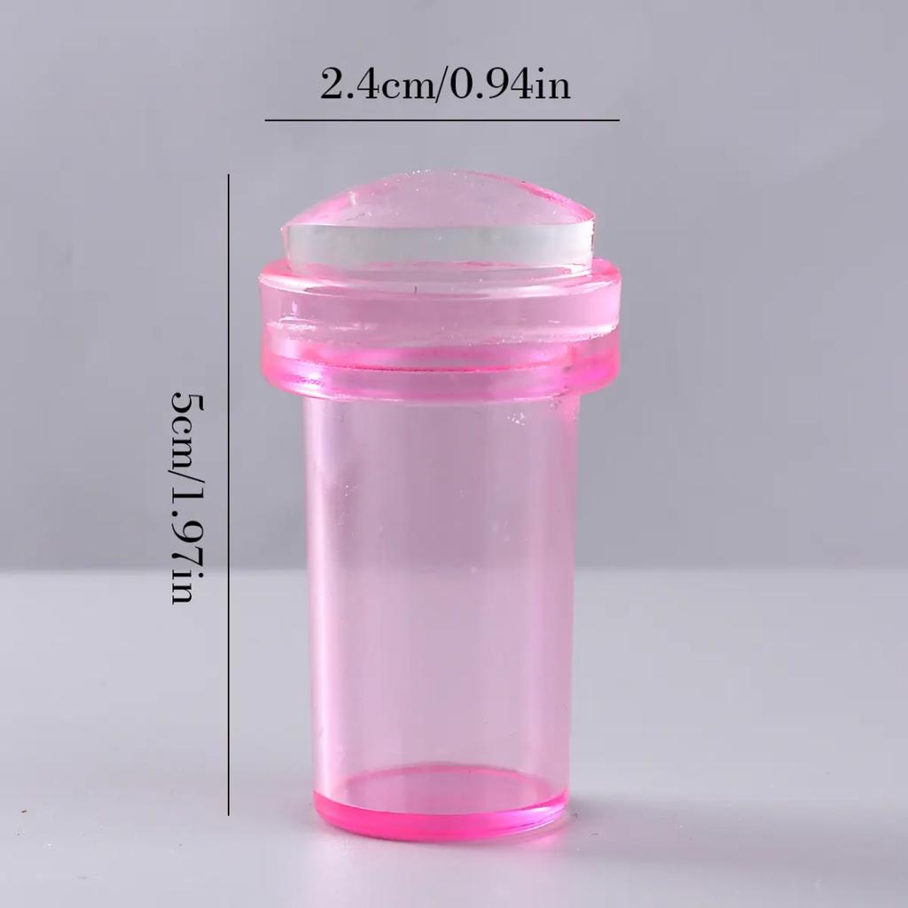 French Manicure Transfer Tool Kit with Stamp & Scraper, Nail Stamp Tips, Easy Odorless Design Transfers, Suitable for Hands.