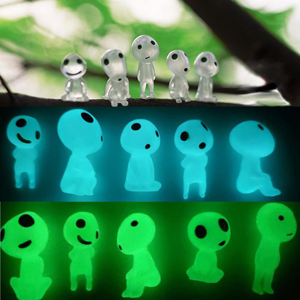 10Pcs  Ghost Princess Luminous Tree Elf Ornament, Luminous Alien Doll, Micro Landscape Anime Creative Small Ornament