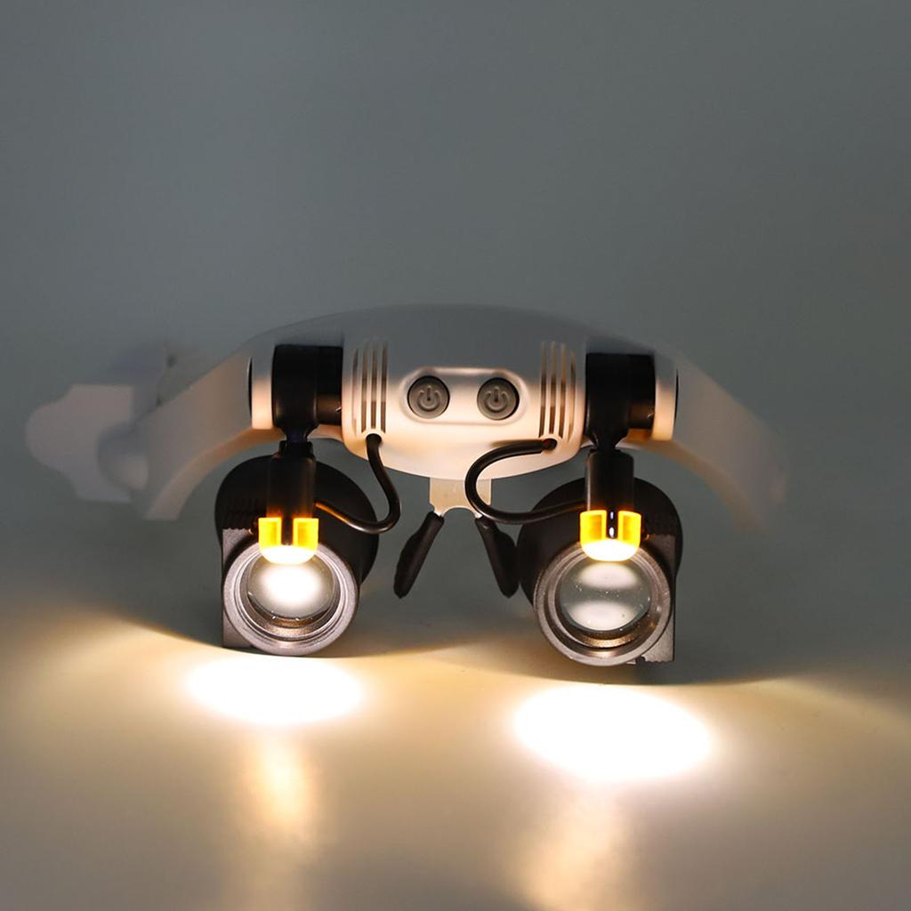 Multifunctional Head Mount LED 21 Combination Magnifier with Replaceable Lens for Inspection