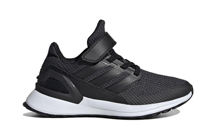 adidas Run Wide EL Slip Resistant Low Top Kids' Running Shoes Black White Children Aged 3 7 Years Old EH0267