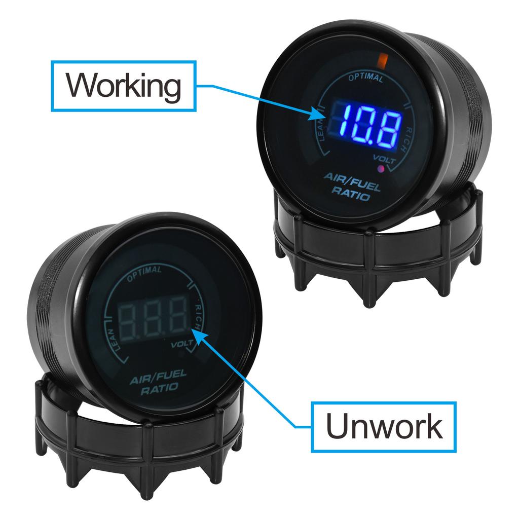 52mm Air Fuel Ratio Gauge Car Smoke Face AFR Gauge And Sensor 2 In 1 Can Be Paired With Narrowband O2 Oxygen Sensor Fit for 12V