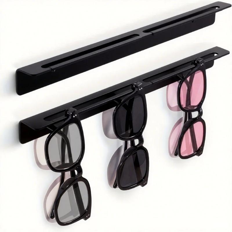 Wall Mounted Glasses Holder, Minimalist, Metal, Multiple Hooks + Durable Iron Alloy Construction with Sleek Finish