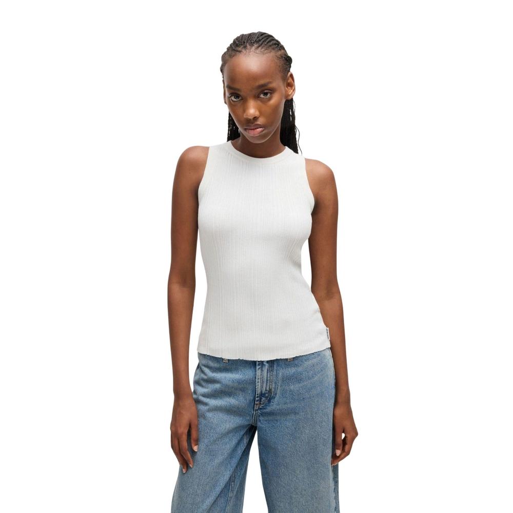 Hugo Womens/Ladies Sareple Ribbed Sleeveless Top