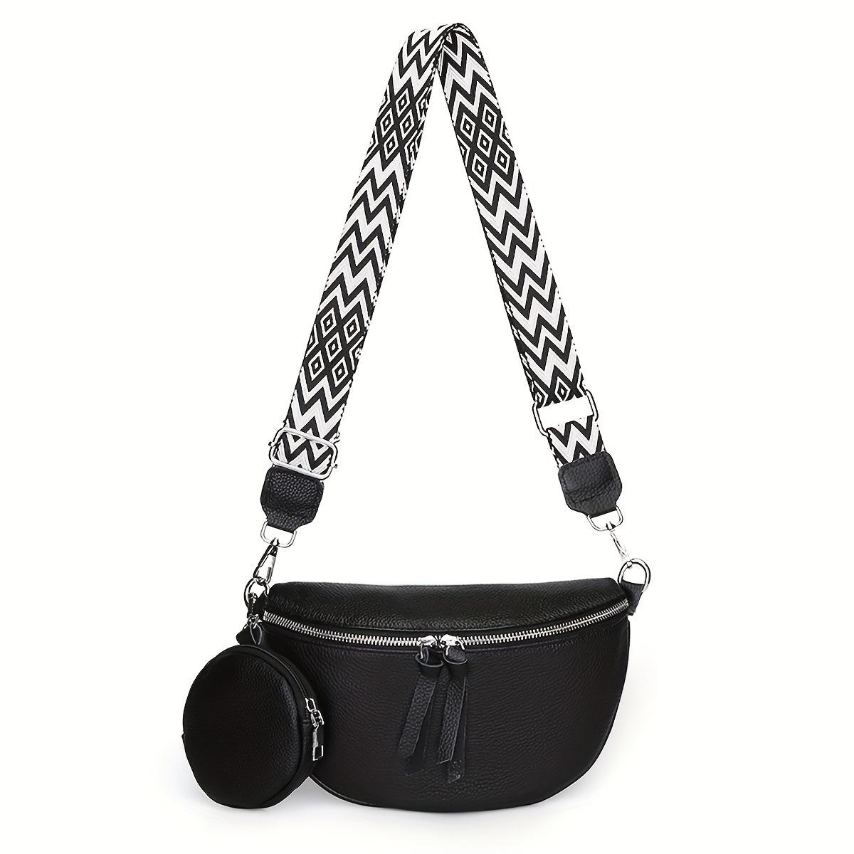 

Повседневная женская поясная сумка Модная женская нагрудная сумка кроссбоди Одноплечевая сумка из натуральной кожи чёрный