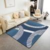 Contemporary Earthy Tone Themed Rug,Red Brown Beige Abstract Wave Non-Slip Floor Mat for Bedroom Living Room Office Decor Carpet