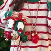 Vintage Christmas Tree Pendant Necklace with Flocked Bow - Versatile Fashion Sweater Chain