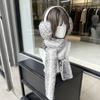 Soft Fluffy Deer Patterned Faux Fur Scarf Thick Warm Plush Earmuffs  Shopping Trip