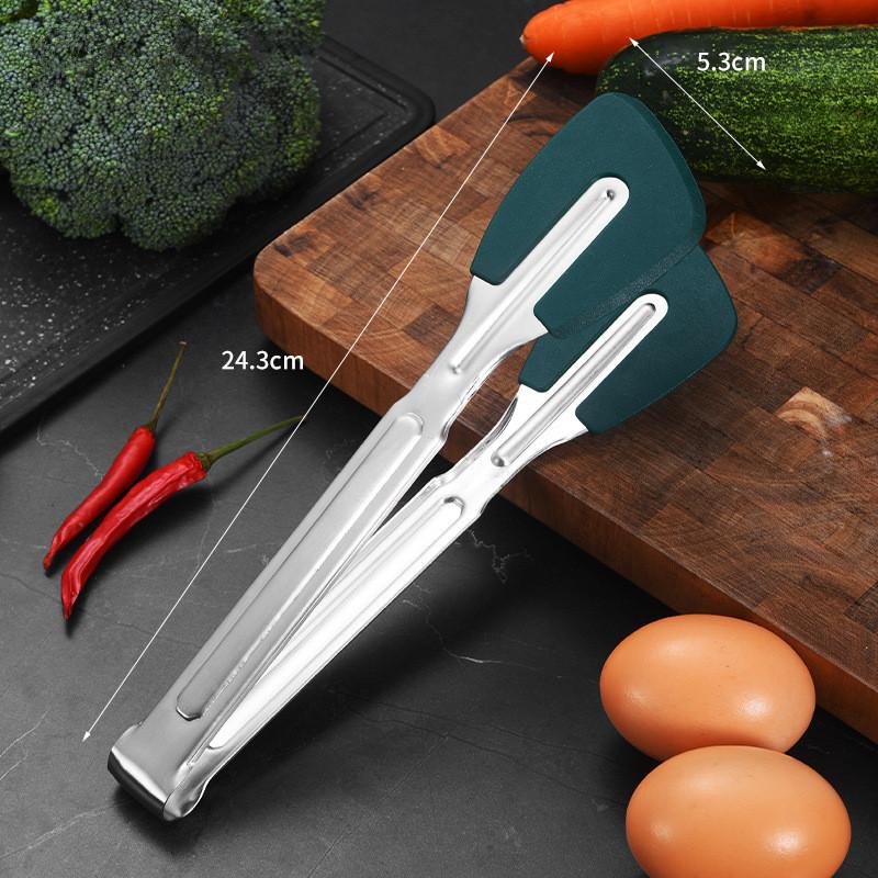 

Кухонные щипцы из нержавеющей стали с силиконовым покрытием для барбекю, гриля, приготовления салатов, хлеба, сервировочного зажима, антипригарного покрытия, противоскользящего зажима, кухонных принадлежностей зелёный