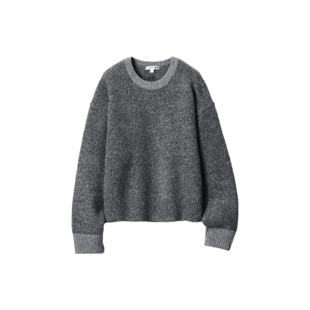UNIQLO Mixed Color Round Neck Pullover Long Sleeve Knit Sweater Women sweater 462719-06