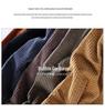 Men's Spring Cotton Corduroy Jacket with Double Pockets, Stripes & Velvet, Loose Fit, Drop Shoulder, Long Sleeve, Japanese Style.