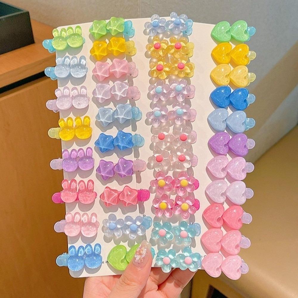 Colorful Flower Heart Hairpin Acrylic Side Hair Clips Cute Kids Hair Clips For Kids