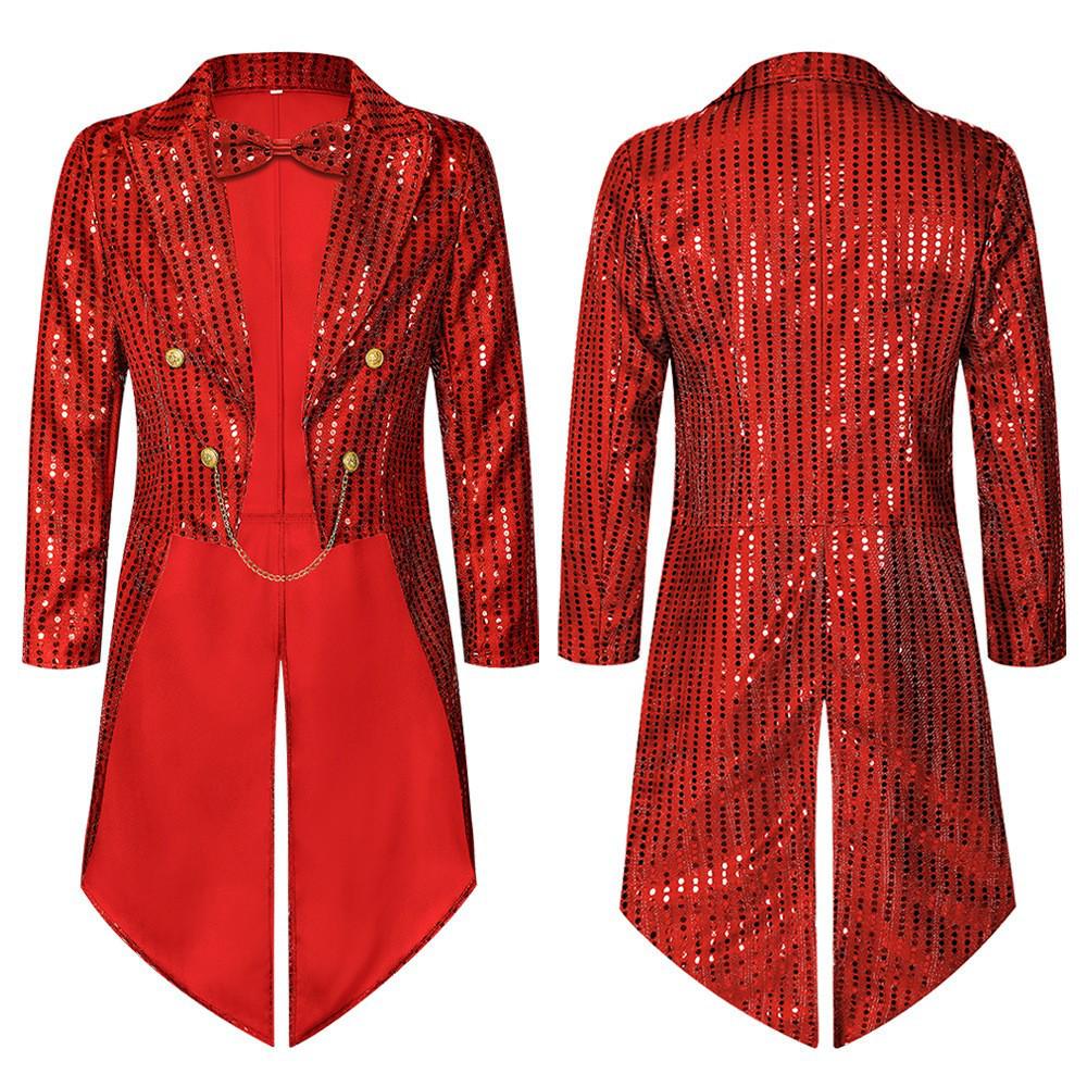 Sparkly Irish Green Sequin Tailcoat Jacket for Saint Patrick's Day